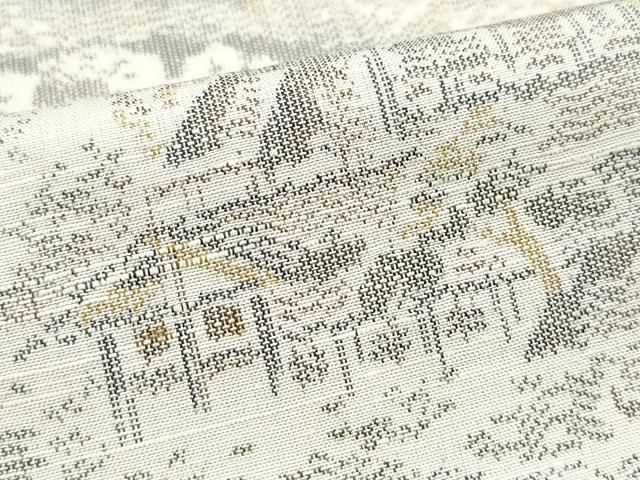 上質な紬 風景草木文