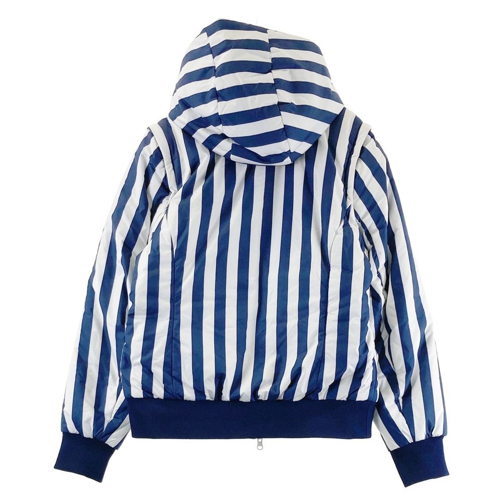 サイズ M CALLAWAY キャロウェイ リバーシブル4WAYダウンジャケット ストライプ柄 ネイビー系 240101418966 ゴルフウェア レディース ストスト