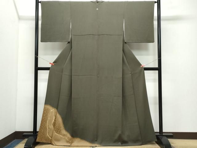 平和屋着物 訪問着 駒刺繍 絞り 草花文 金彩 正絹 CAAZ8202vf