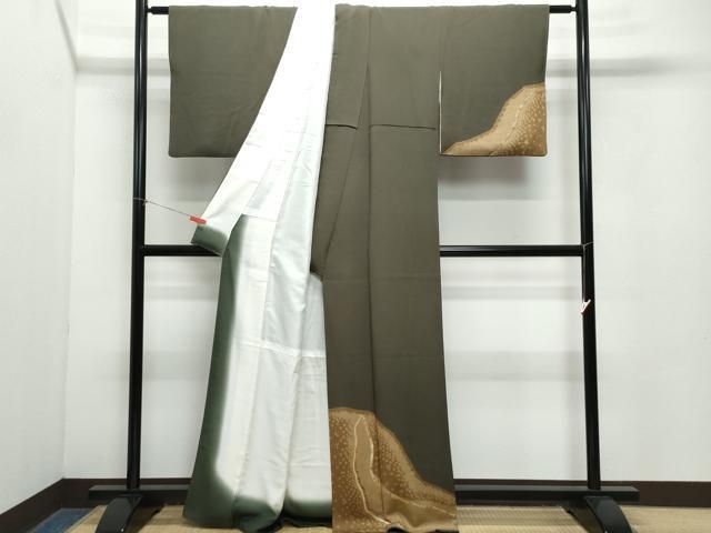 平和屋着物 訪問着 駒刺繍 絞り 草花文 金彩 正絹 CAAZ8202vf