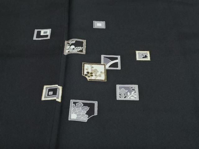 訪問着 箔散らし草花文