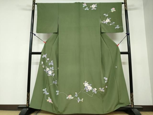 平和屋着物 訪問着 友禅 作家物 枝椿 阪急百貨店扱い 正絹 DAAY5544ud