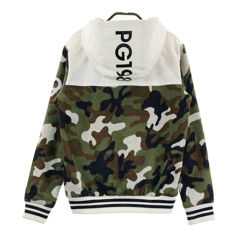 サイズ 0 PEARLY GATES パーリーゲイツ 裏地付ハーフジップニットパーカー カモフラ柄 カーキ系 240101442173 ゴルフウェア レディース ストスト