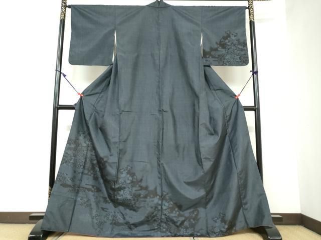 平和屋着物 本場大島紬 訪問着 9マルキ 花車文 正絹 DAAY5605ud
