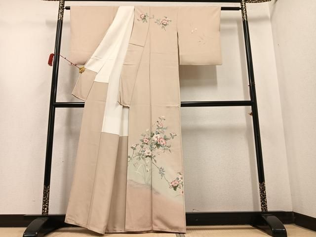 平和屋着物 訪問着 友禅 枝花文 暈し染め 正絹 AABC9677ph