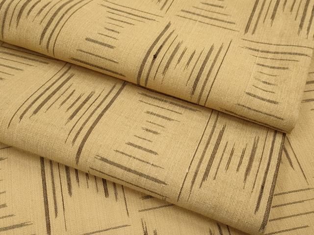 平和屋着物 上 夏物 紗紬 絵絣 黃橡色地 CYAA3534s5