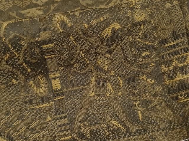 平和屋着物□極上 天目織 色留訪問着 お召地 エジプト壁画文様