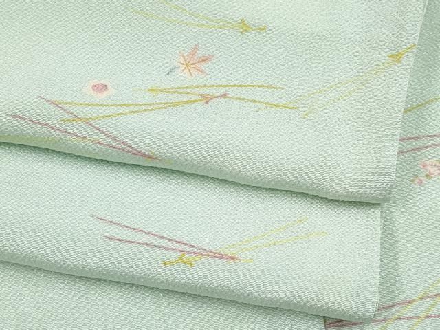 平和屋着物 上 小紋 吹き寄せ文 鬼しぼ縮緬 夏虫色地 CYAA3542s5