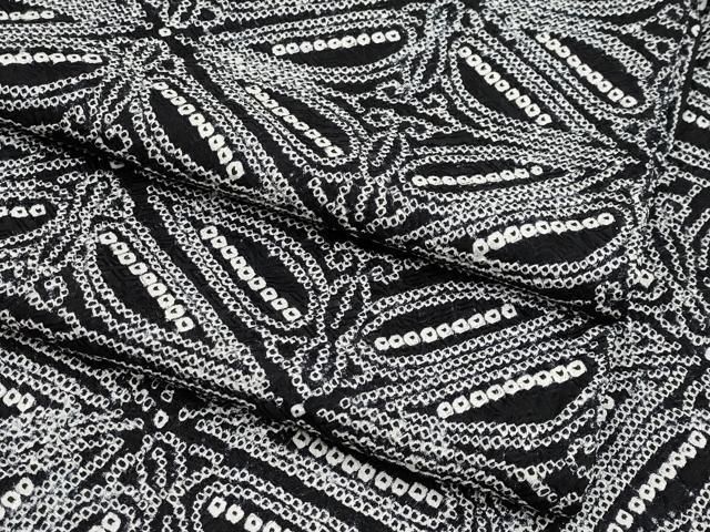 平和屋着物 上 小紋 総絞り 菱吉祥文 黒地 CYAA3572s5