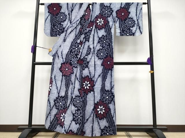 平和屋着物 上 夏物 浴衣 有松鳴海絞り 舞花文 綿 CYAA3648s5