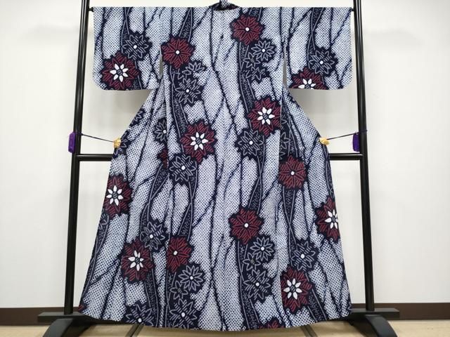 平和屋着物 上 夏物 浴衣 有松鳴海絞り 舞花文 綿 CYAA3648s5