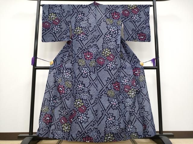 平和屋着物 上 夏物 浴衣 有松鳴海絞り 枝花文 綿 CYAA3650s5