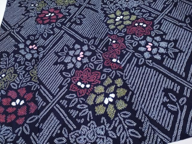 有松鳴海絞り 枝花文