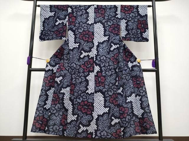 平和屋着物 上 夏物 浴衣 有松鳴海絞り 枝花文 綿 CYAA3652s5