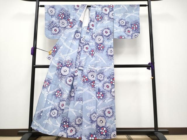 平和屋着物 上 夏物 浴衣 有松鳴海絞り 草花文 綿 CYAA3653s5