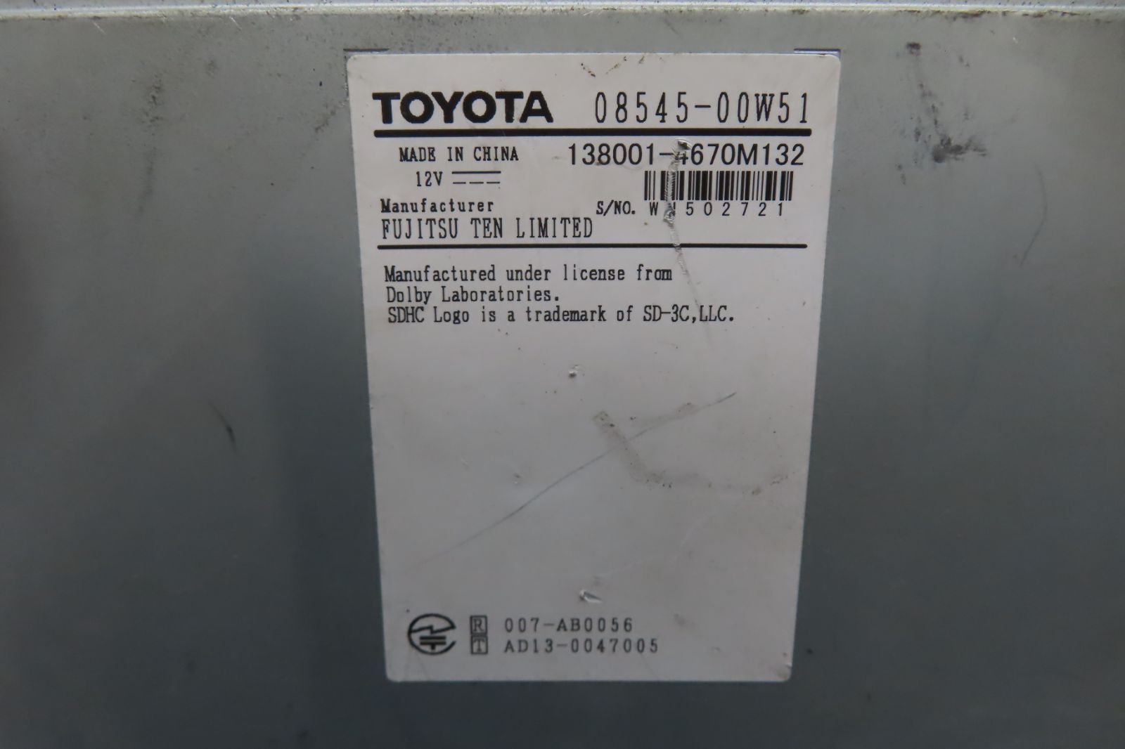 2020年 完動品保証付 W6809 トヨタ純正 SDナビ NSZT-W64 TV地デジフルセグ内蔵 Bluetooth内蔵 TV視聴OK ロック解除済 BRIGHTFACE_UK