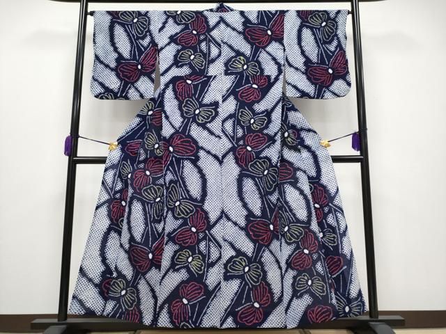 平和屋着物 上 夏物 浴衣 有松鳴海絞り 舞蝶文 綿 CYAA3658s5