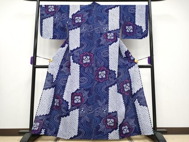 平和屋着物 上 夏物 浴衣 有松鳴海絞り 流水花文 綿 CYAA3664s5