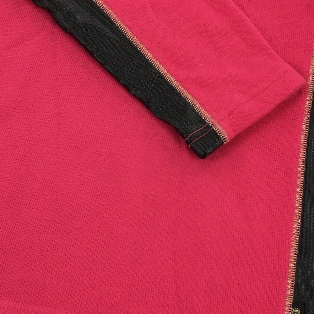 ハイネックセーター ピンク×黒