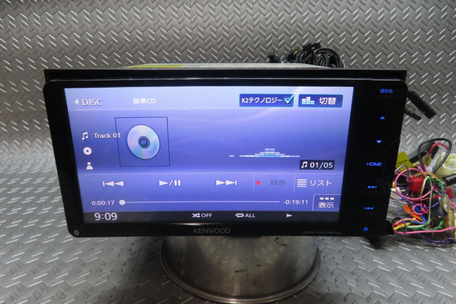 完動品保証付 W6810 ケンウッド メモリーナビ MDV-D504BTW TV地デジフルセグ内蔵 Bluetooth内蔵 TV視聴OK ロック解除済 配線セット付 BRIGHTFACE_UK