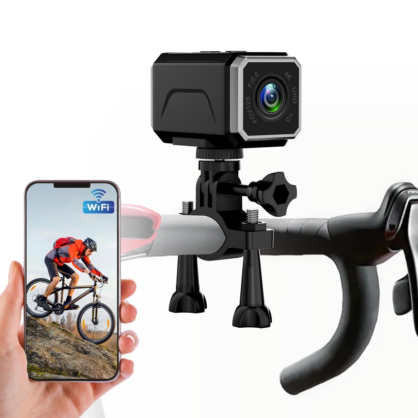 64GBカード付 バイクドライブレコーダー GPS搭載 スマホ連携 4K UHD 自転車ドラレコ フロント用 ドライブレコーダー 二輪車 800万画素 充電式 IP65常時録画 ループ録画 ミニ スポーツ ビデオ カメラ アクションカメラ 手ブレ防止 ル