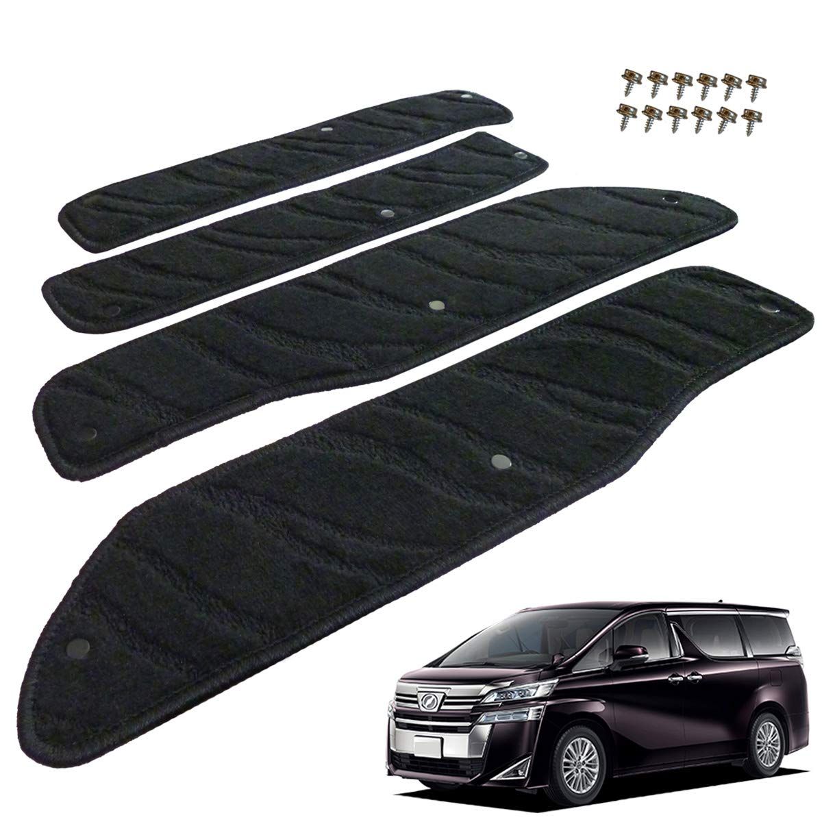 カー ステップマット 生産 トヨタ ヴェルファイア ヴェルファイアハイブリッド 30系 ホック式 スクリューゲンゴ付属 ウェーブブラック 滑り止め形状 ずれにくい 車用 マット 車用品専門店