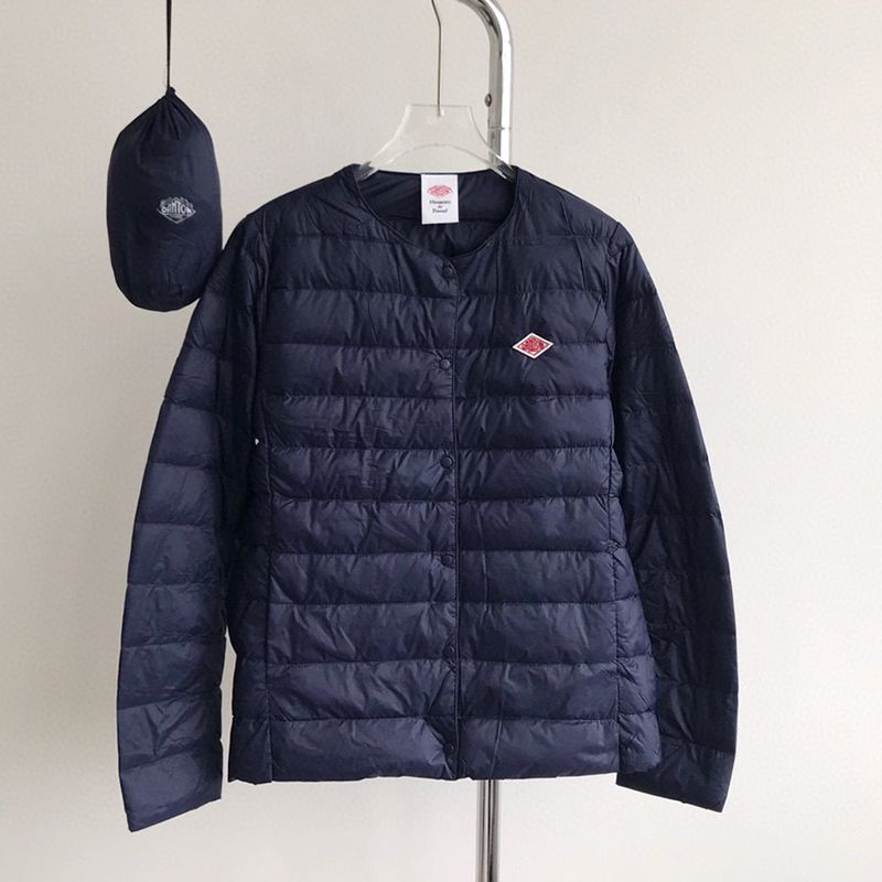 DANTON ダントン インナーダウン ジャケット アウター レディース ダウンジャケット ホワイト ネイビー ブラウン クルーネック 軽い 収納袋付き