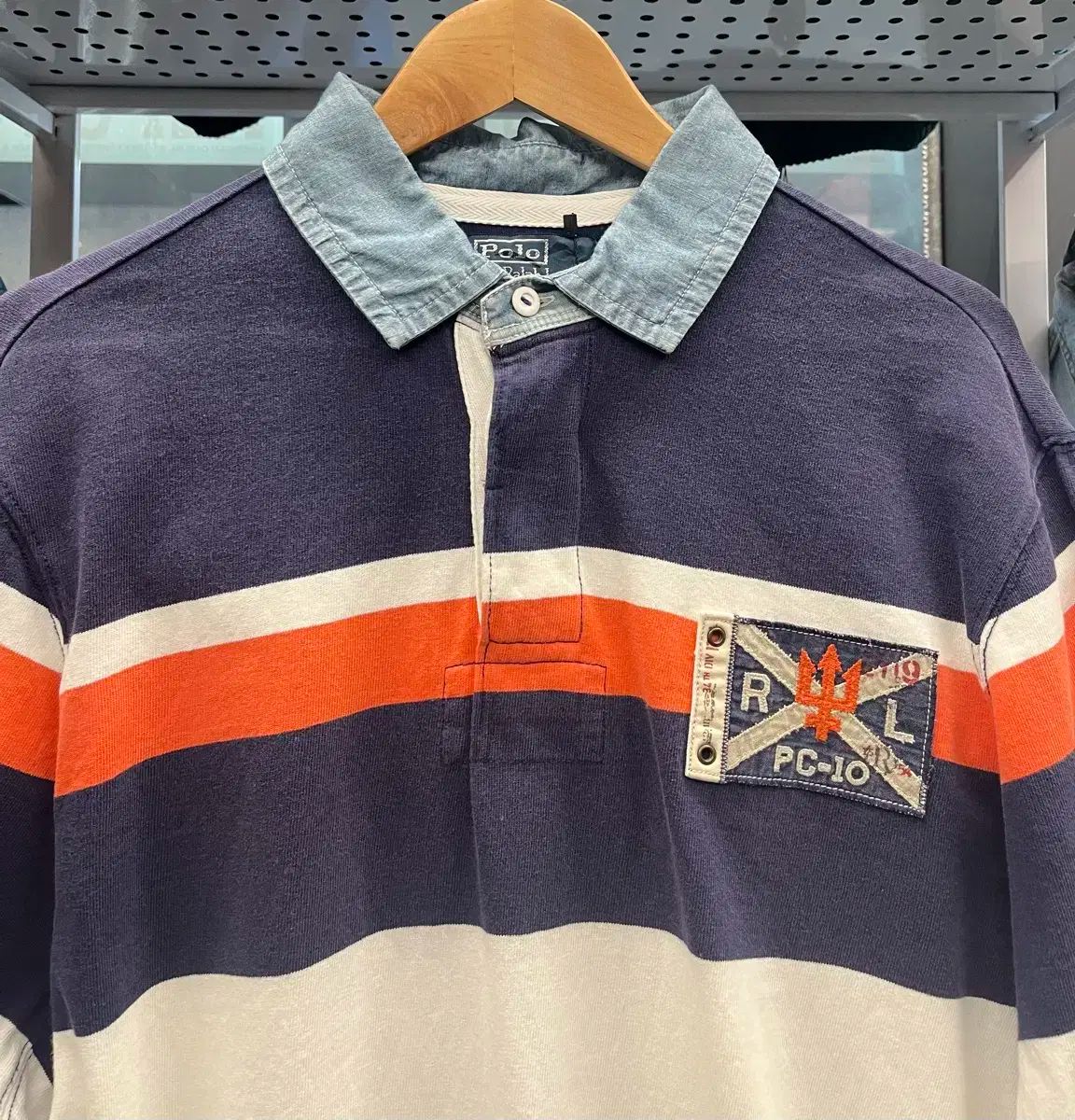 ポロラルフローレン ストライプ ラグビー 長袖Tシャツ