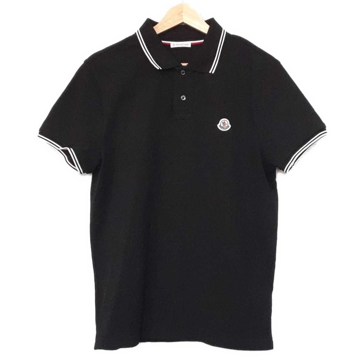 MONCLER モンクレール 半袖ポロシャツ サイズM メンズ - 黒×白