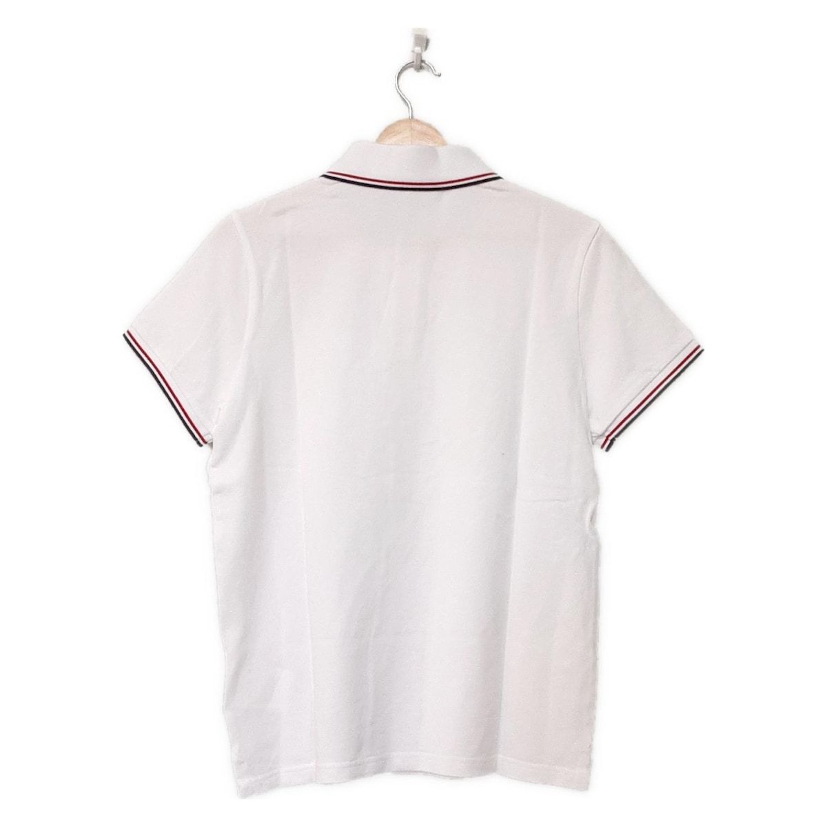MONCLER モンクレール 半袖ポロシャツ サイズM メンズ - 白×レッド
