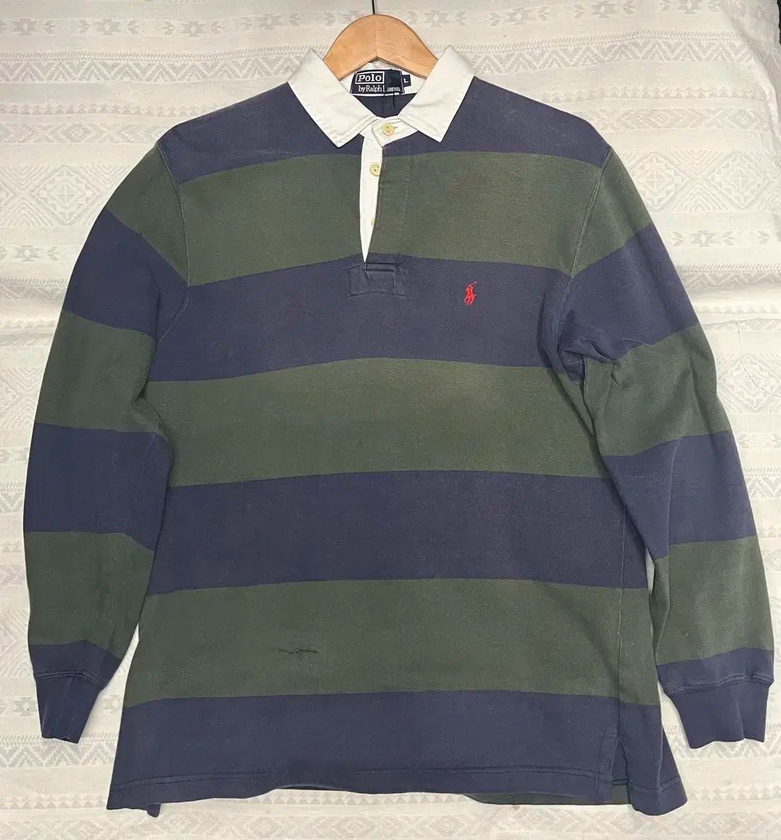 ポロ ラルフローレン ストライプ ラグビー シャツ L