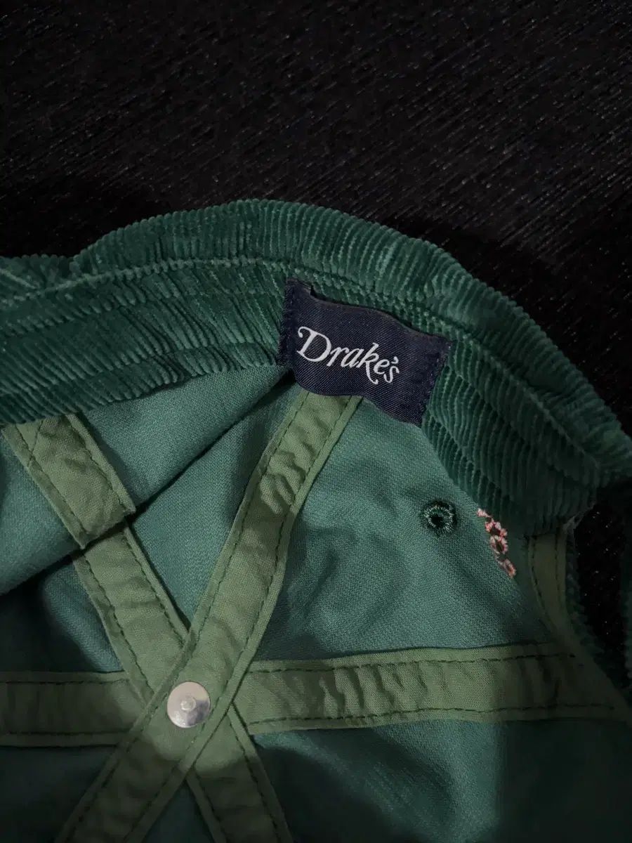 ドレイクス コーデュロイ DARK GREEN ベースボールキャップ