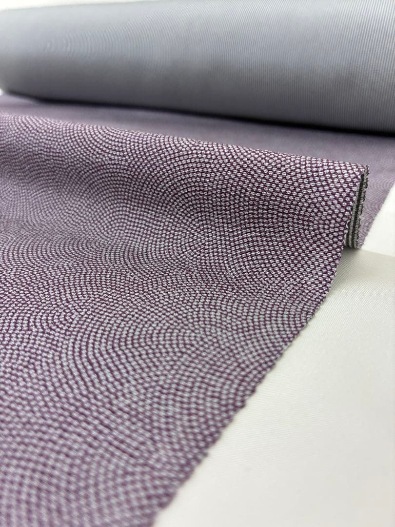 両面染小紋 錐彫り 小紋 鮫×万筋 共八掛 正絹 反物 O068 - メルカリ