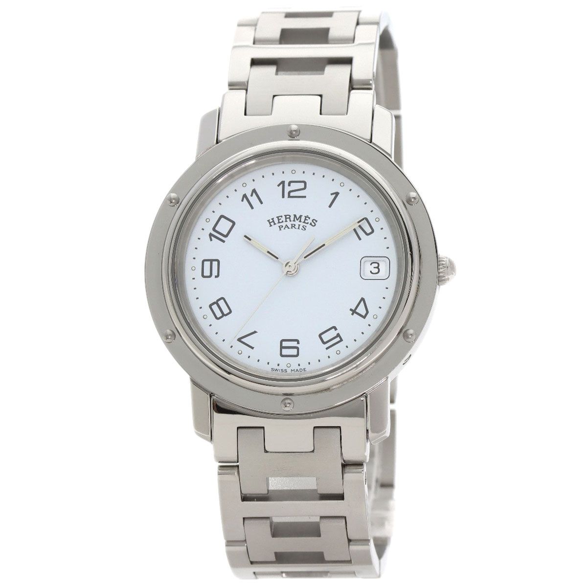 HERMES エルメス CL 6 710 クリッパー 腕時計 SS メンズ