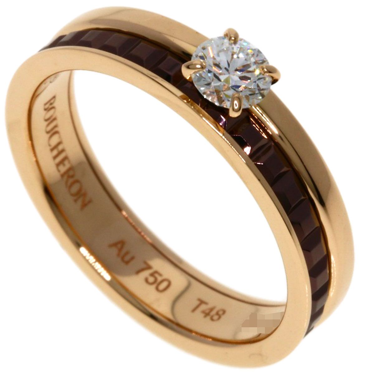 Boucheron ブシュロン キャトルクラシック ソリテール ダイヤモンド 48 リング 指輪 K18PG レディース