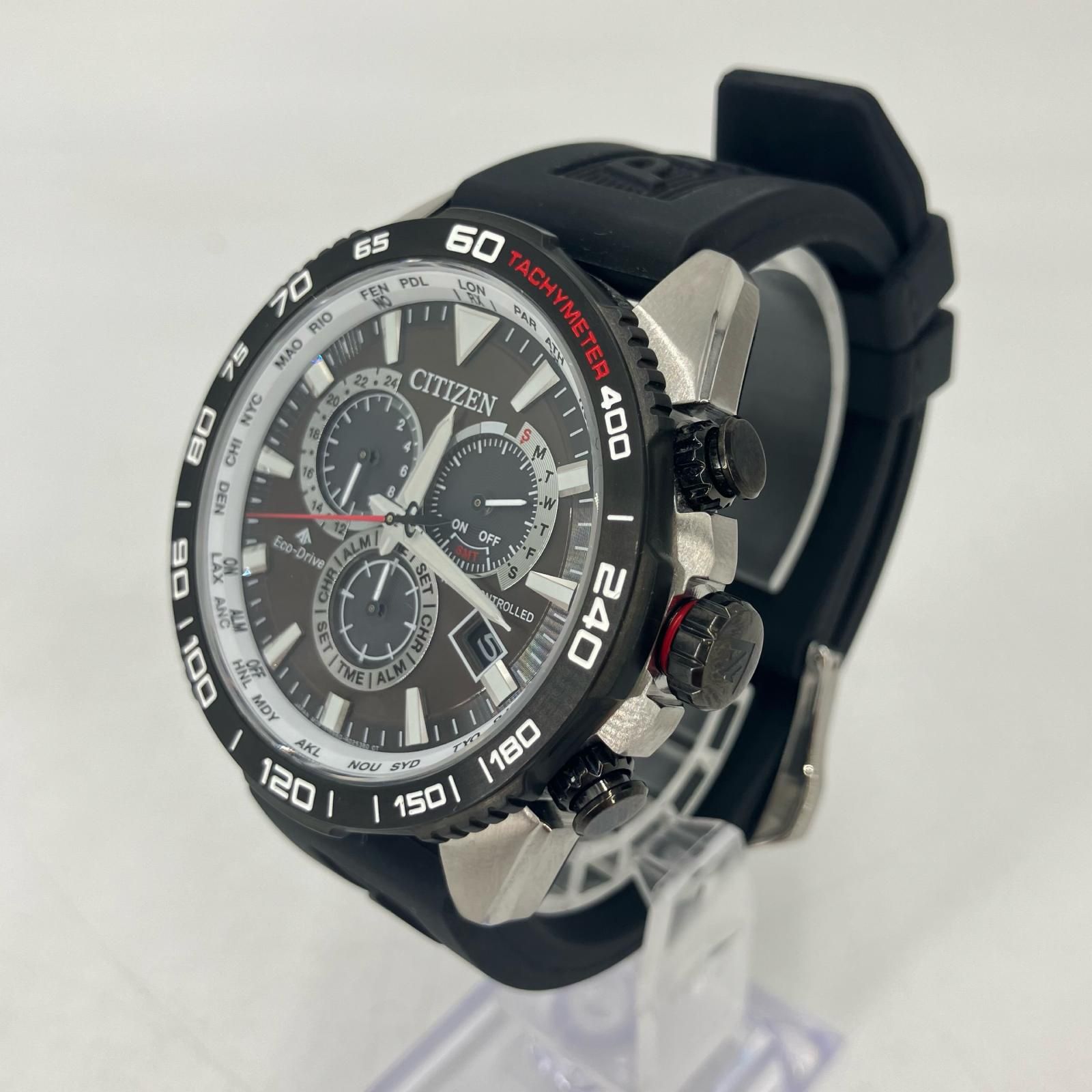 イオン広店 CITIZEN シチズン 腕時計 アナログ電波ソーラー プロマスター エコドライブ クロノグラフ E660-R010522 ブラック 131