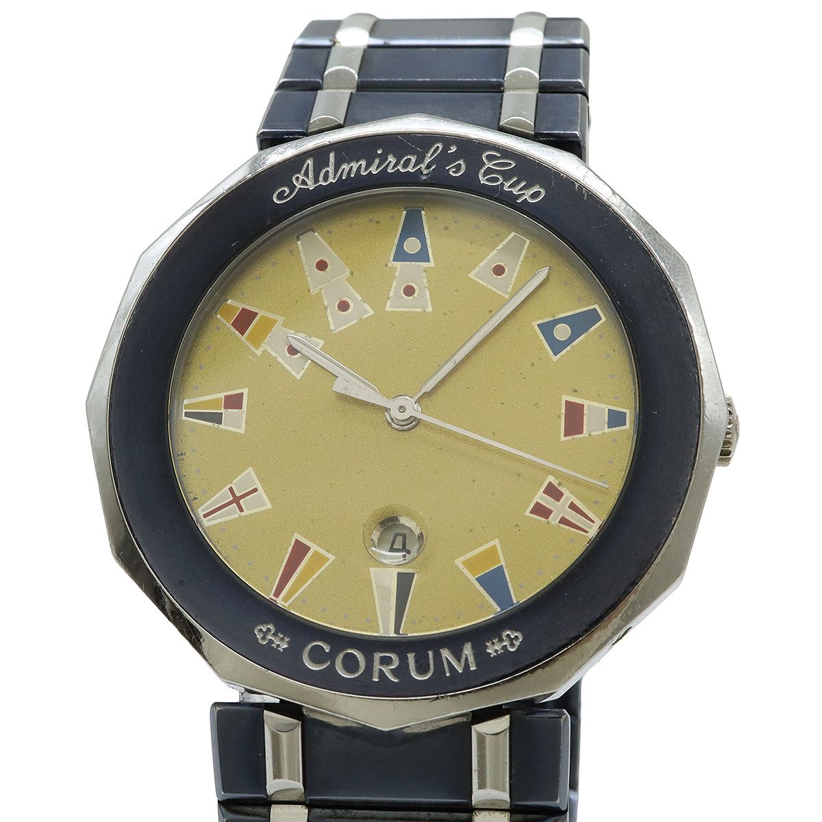 CORUM コルム アドミラルズカップ ガンブルー ゴールド文字盤 SS