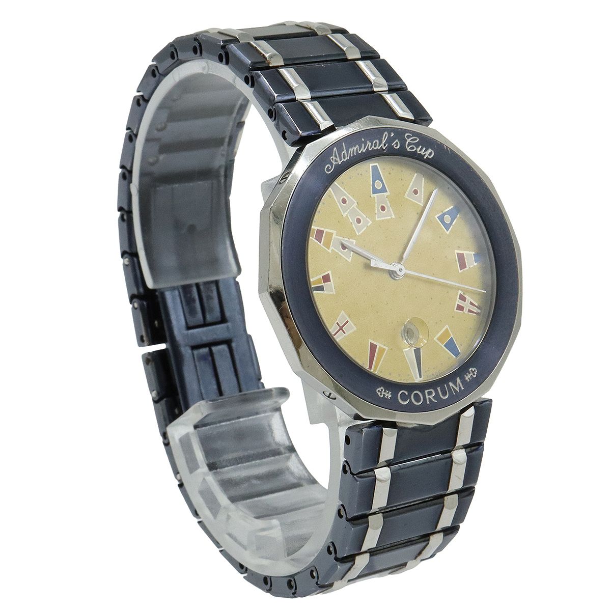 CORUM コルム アドミラルズカップ ガンブルー ゴールド文字盤 SS