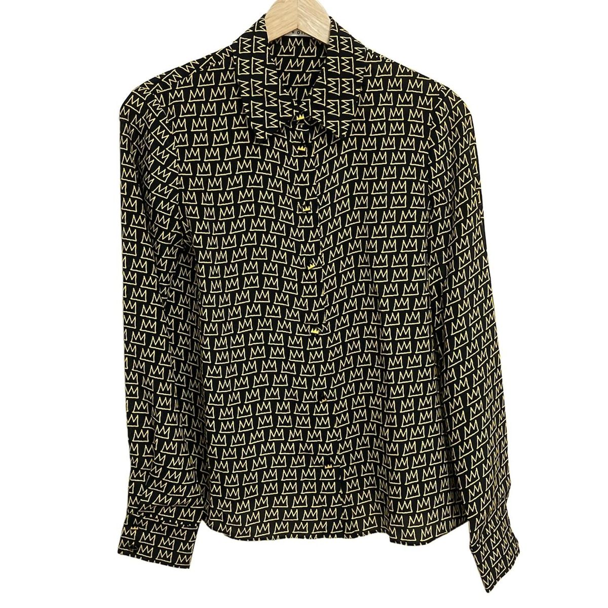 alice olivia アリスオリビア 長袖シャツブラウス サイズXS レディース - 黒×イエロー クラウン柄