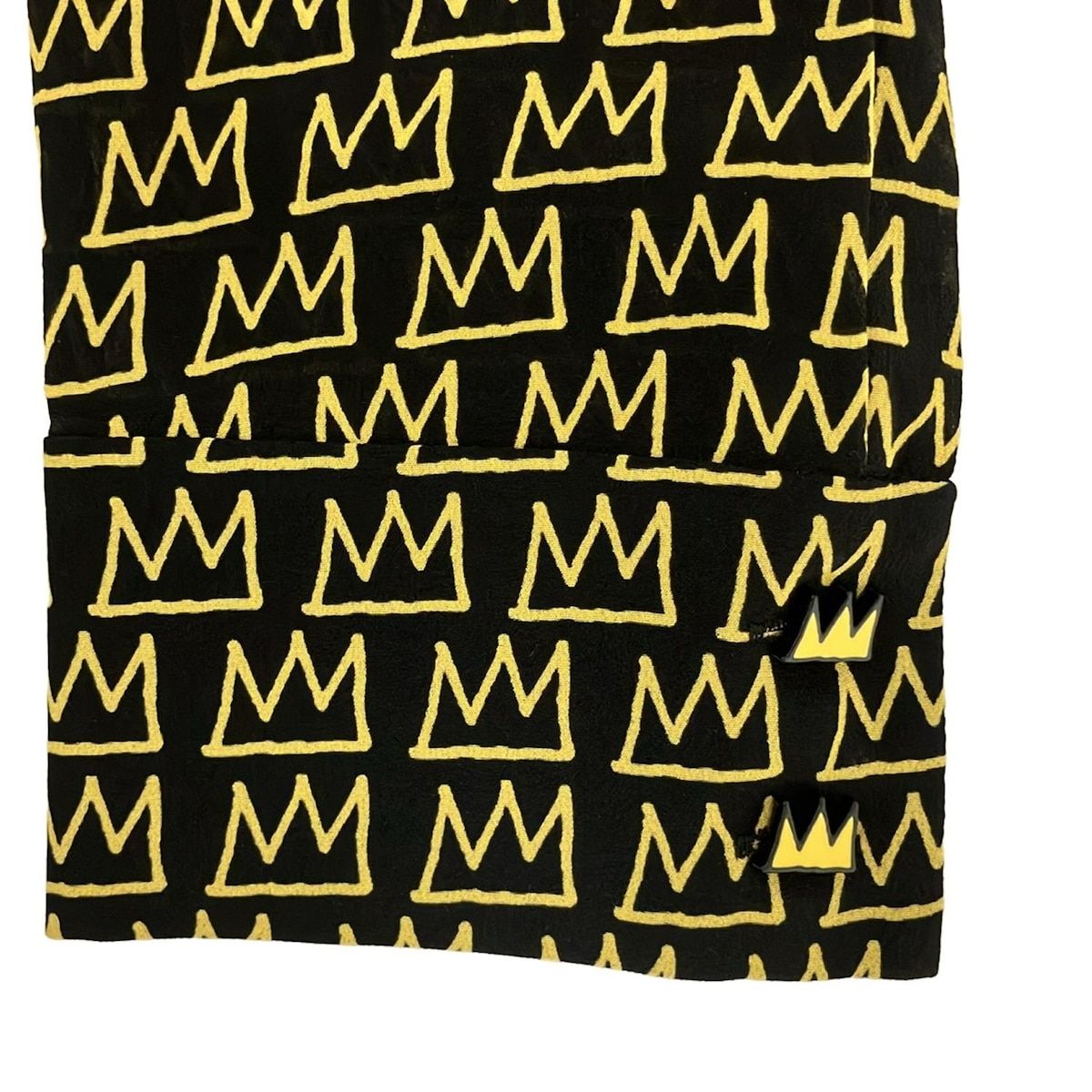  alice olivia アリスオリビア 長袖シャツブラウス サイズXS レディース - 黒×イエロー クラウン柄 長袖 シャツ ブラウス