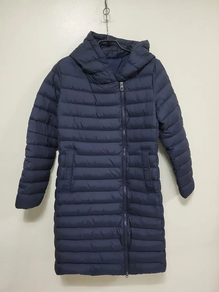 コオスポートネイビー ロング 軽量ダウン アウター フーディー