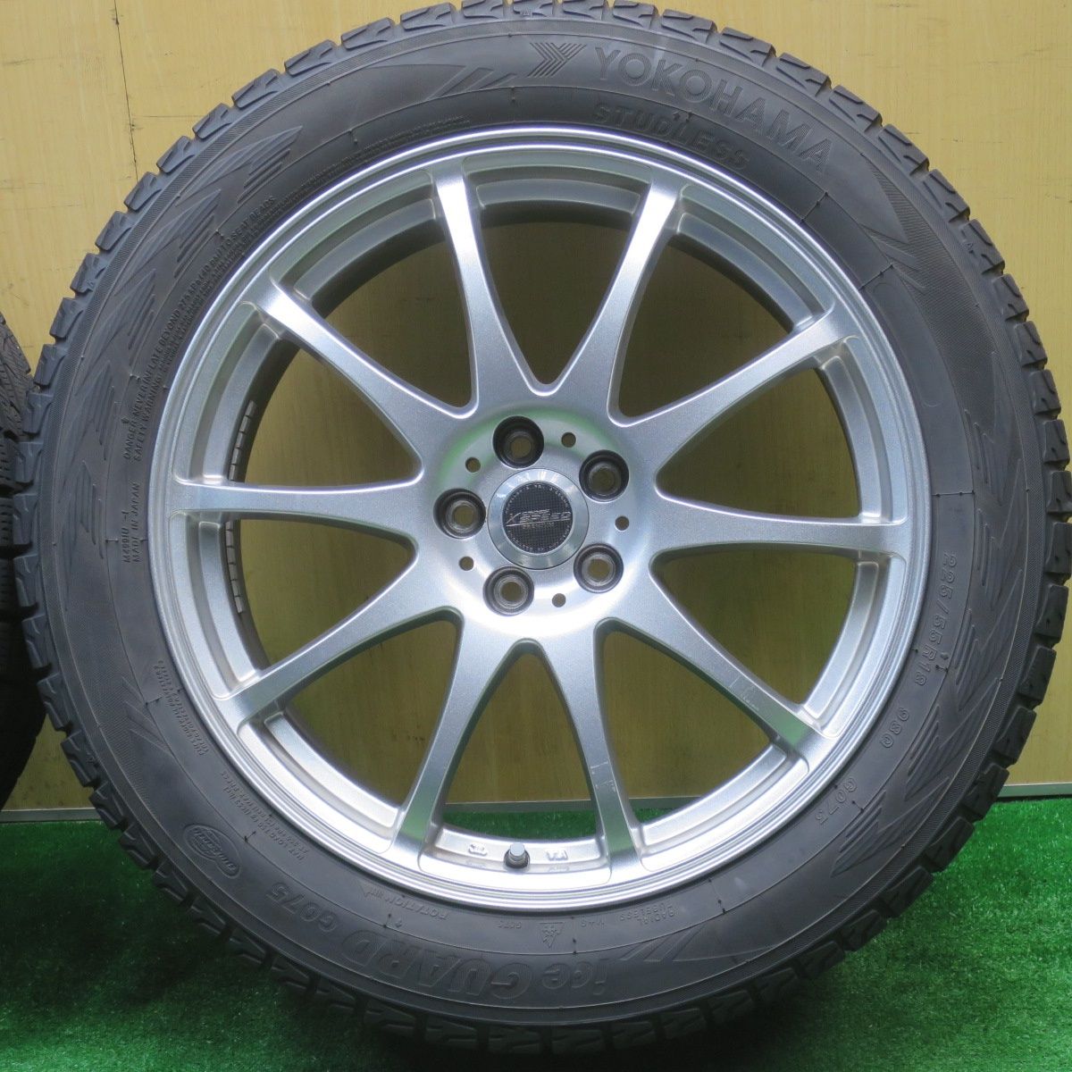  バリ溝 キレイ 9 5分 XV フォレスター 等 225 55 R 18 スタッドレス ヨコハマ アイスガード G 075 X CROSS SPEED PREMIUM クロススピード 18インチ PCD 100 5 H ス 18インチ タイヤ ホイールセット
