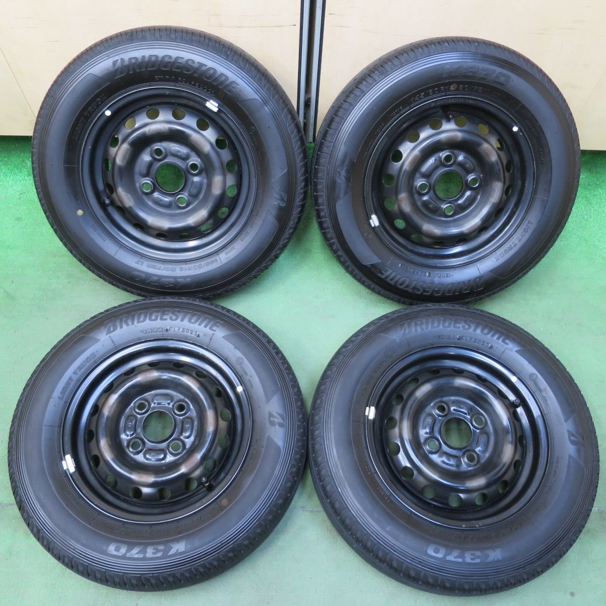 バリ溝 23年 9 5分以上 ダイハツ ハイゼット アトレー 等 スチール 145 80 R 12 78 N ブリヂストン K 370 12インチ PCD 100 4 H 5103013イノ