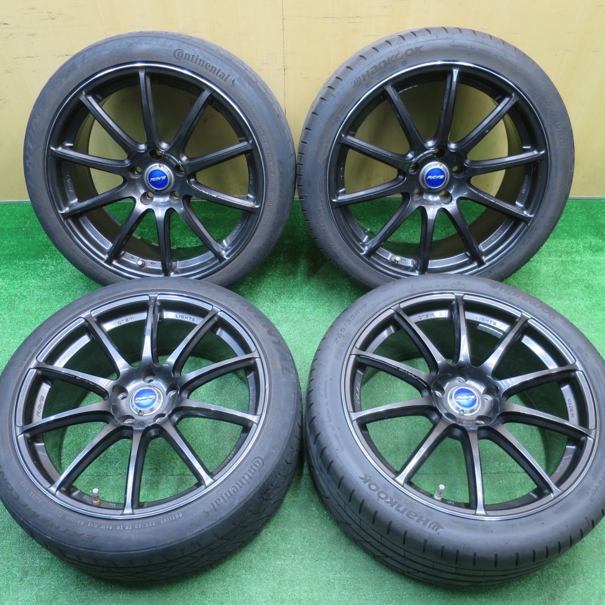 24年 RAYS gramLIGHTS 57 transcend 235 40 R 19 265 35 コンチネンタル DWS 06 プラス ハンコック S 1 evo 3 レイズ グラムライツ PCD 114 5 H ノ