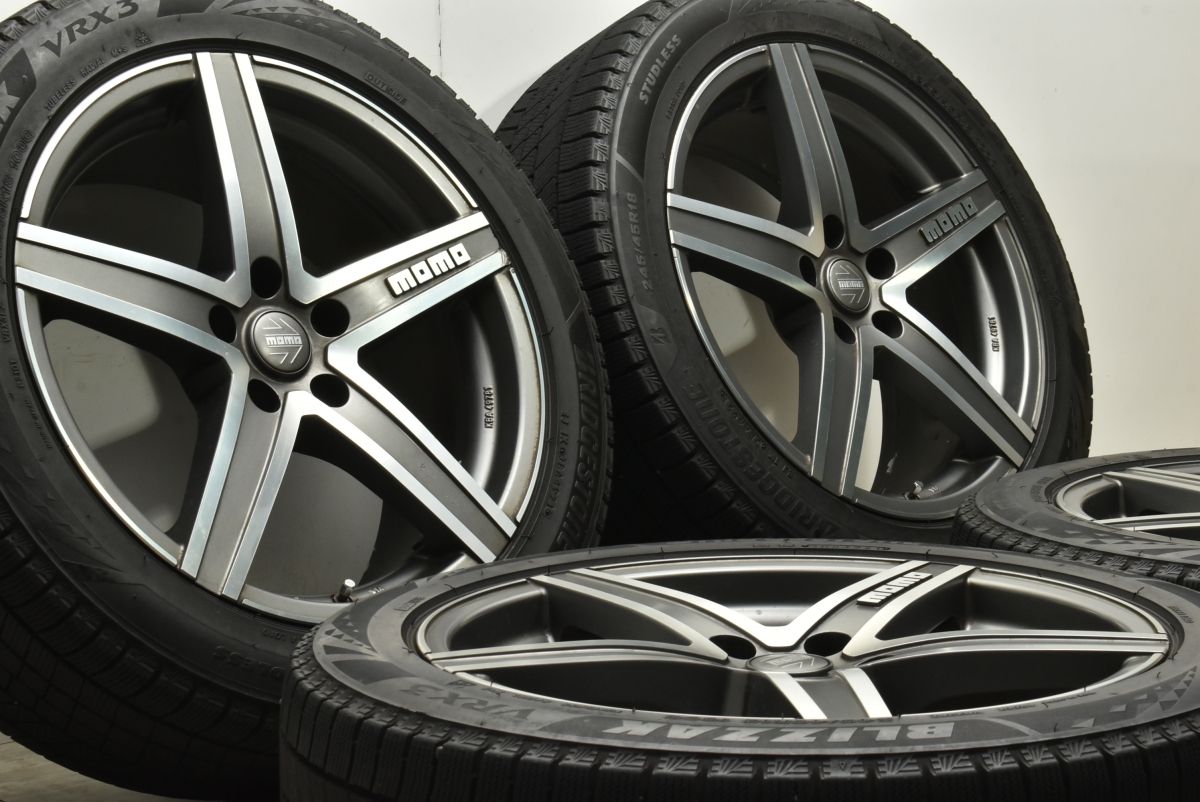 バリ溝 MOMO EVO 18 in 8 J 40 PCD 112 ブリヂストン ブリザックVRX 3 245 45 R メルセデスベンツ W 213 Eクラス 447 Vクラス