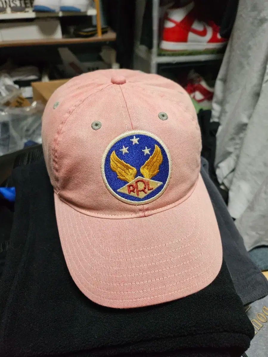 RRL ウィングロゴ ベースボールキャップ ピンク ダブルアールエル ガーメントダイング ベースボールキャップ