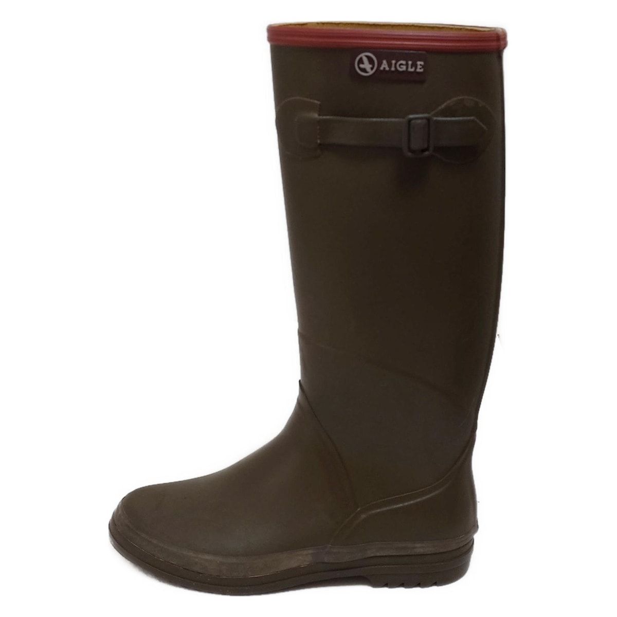 AIGLE エーグル レインブーツ 37 レディース - カーキ×ブラウン