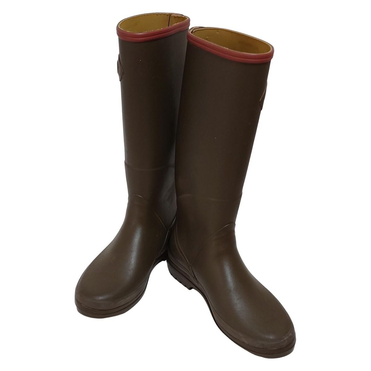 AIGLE エーグル レインブーツ 37 レディース - カーキ×ブラウン