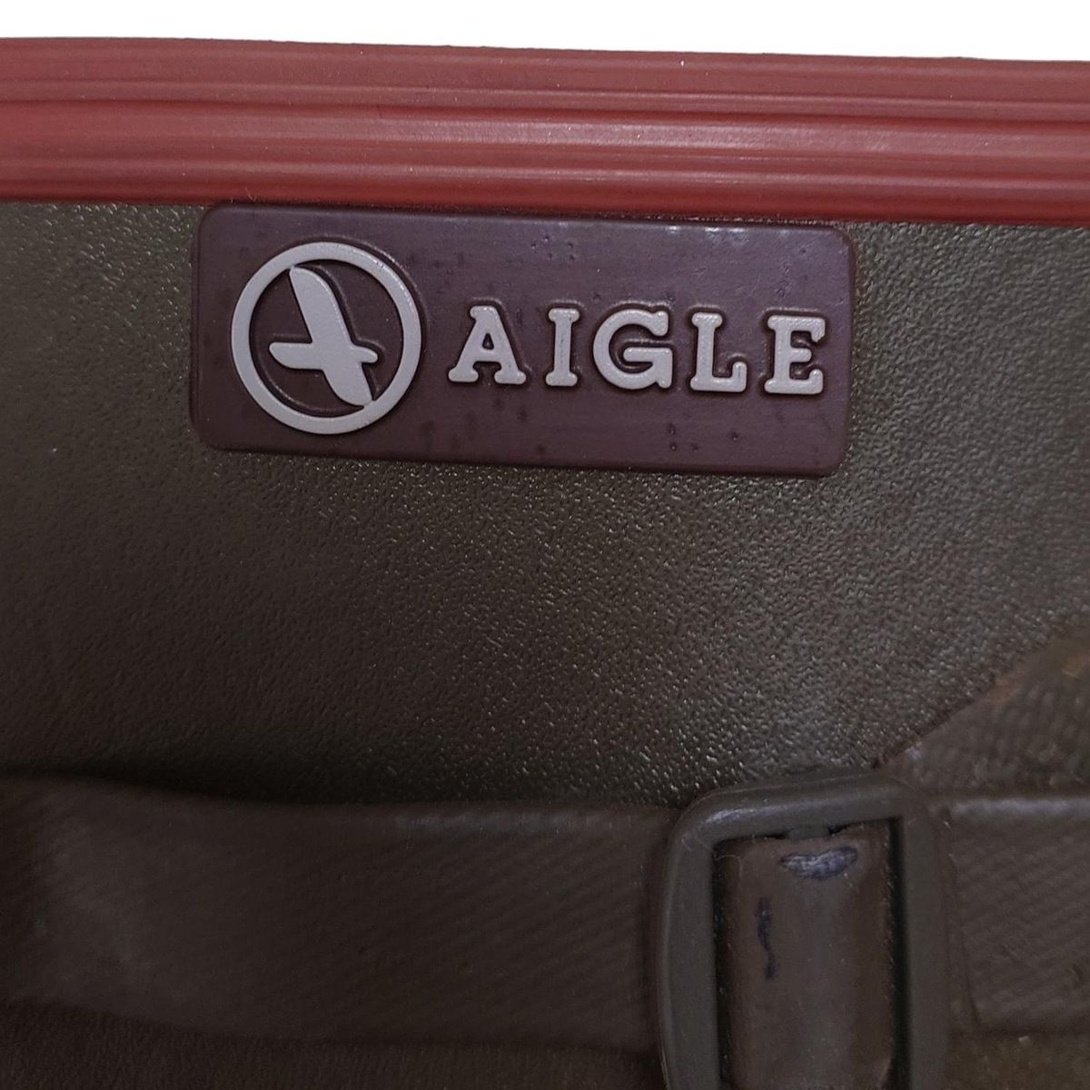  AIGLE エーグル レインブーツ 37 レディース - カーキ×ブラウン レインシューズ 長靴 レインシューズ