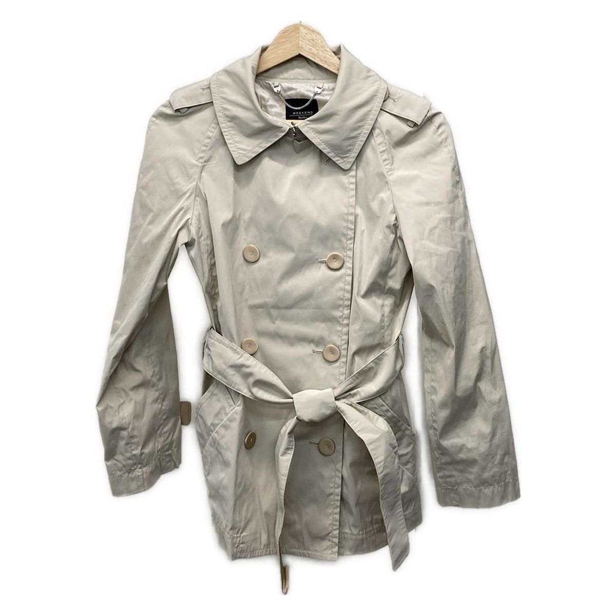 Max MaraWEEKEND マックスマーラウィークエンド トレンチコート サイズ38 S レディース - ベージュ 長袖 ショート丈 春 秋